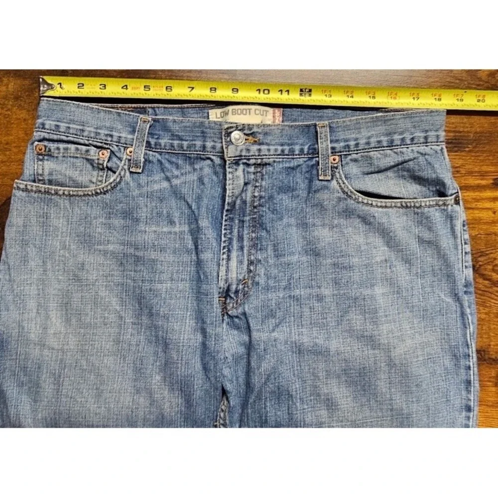 Y2K Levis 527 Jeans Mens 36x34 Blue Med Wash‎ Bootcut Distressed Denim Western